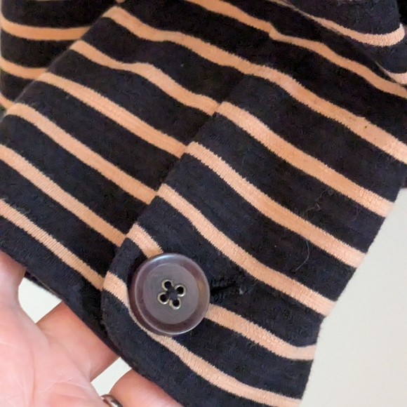 J. Crew Black and Tan Striped Collar Shirt - Picture 9 of 12